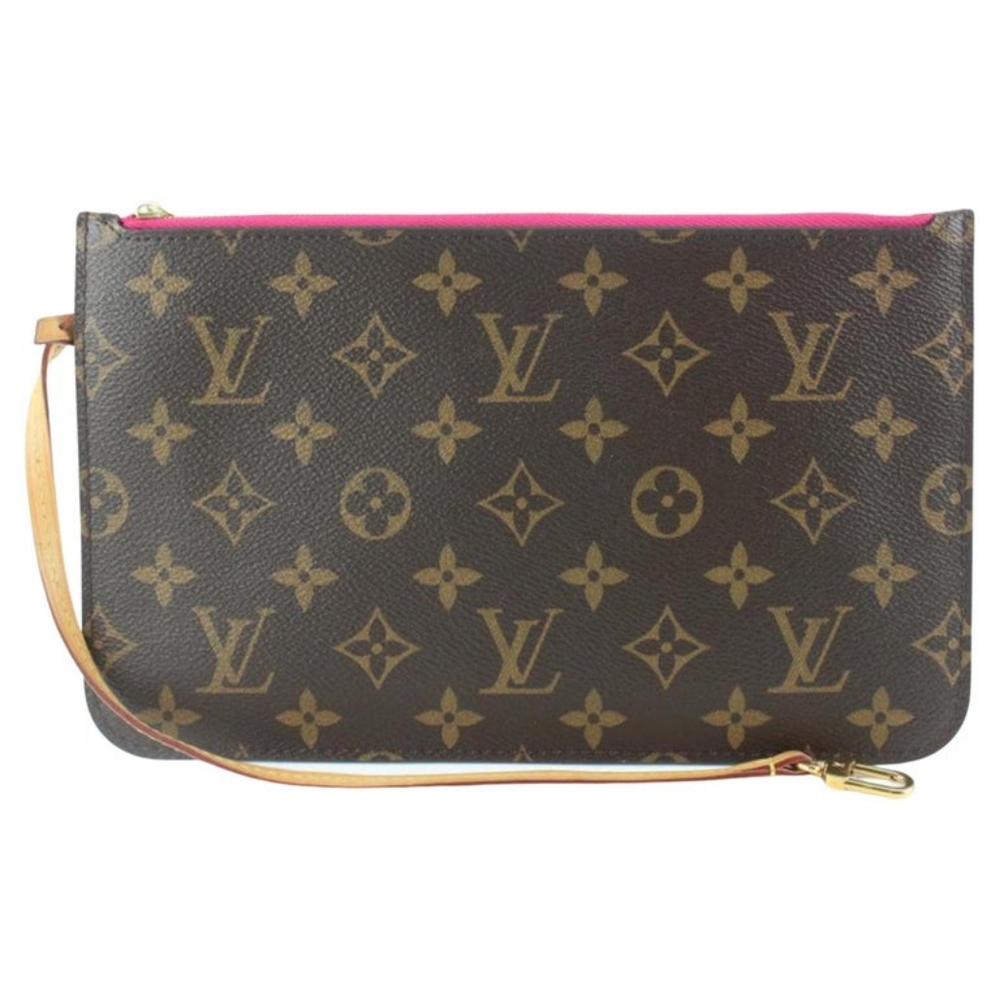 Authentic LV Louis Vuitton Monogram Neverfull MM GM Pochette Hot PINK - Picture 8 of 16